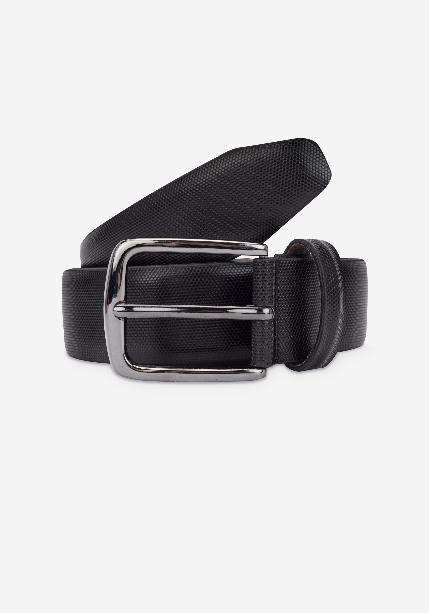 Panther Black Spanish Genuine Leather Patterned Belt