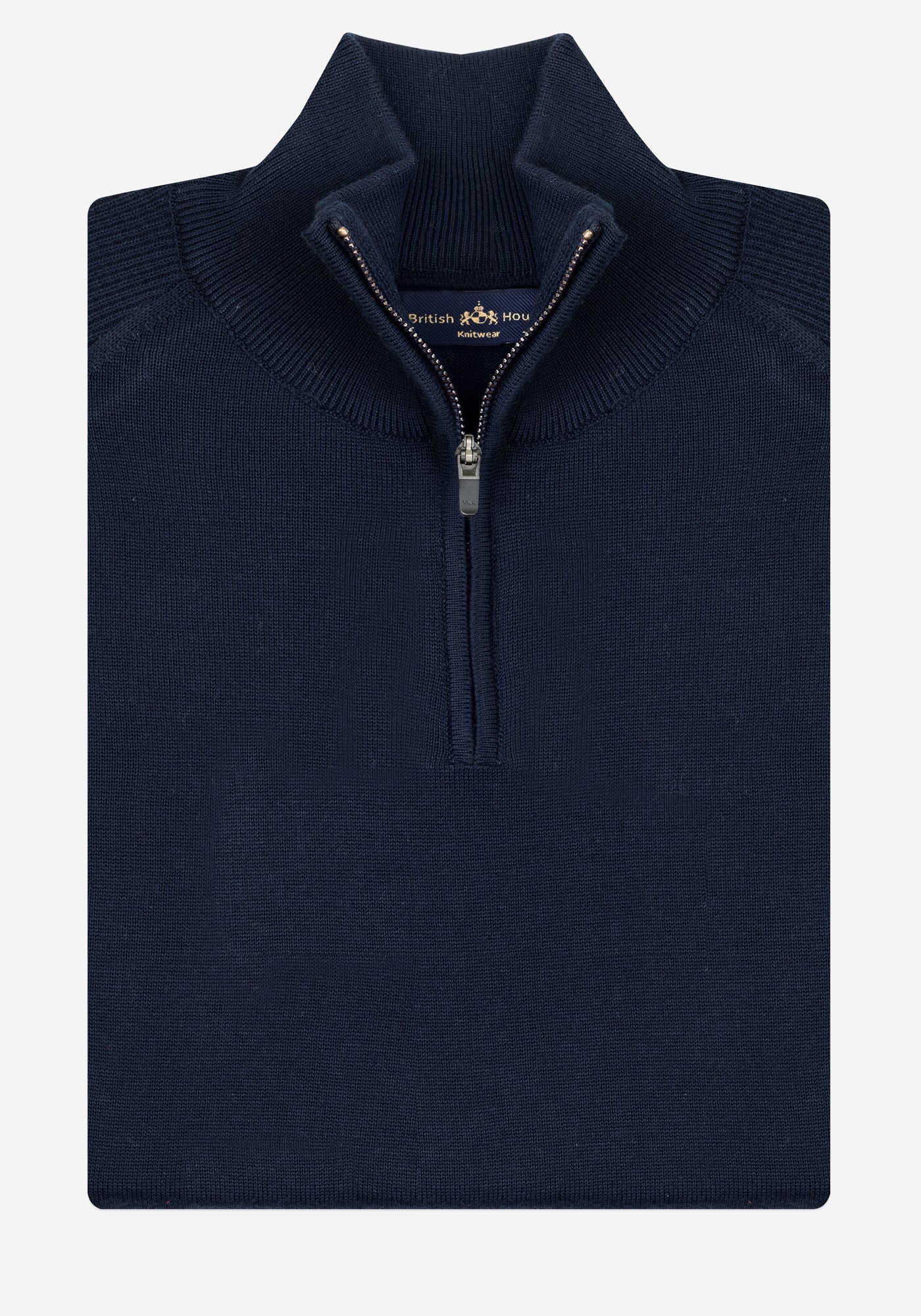 Sapphire Navy Quarter-Zip Cotton Pullover