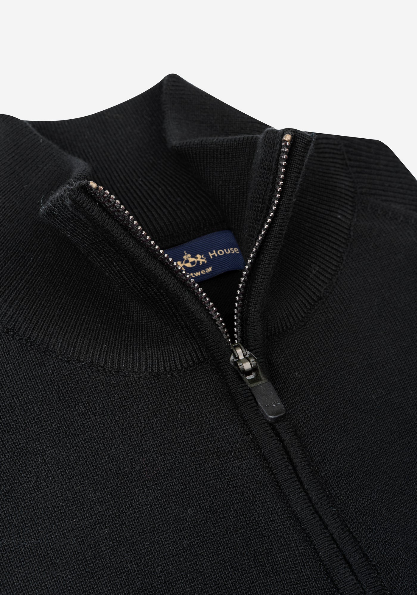 Sable Black Quarter-Zip Cotton Pullover