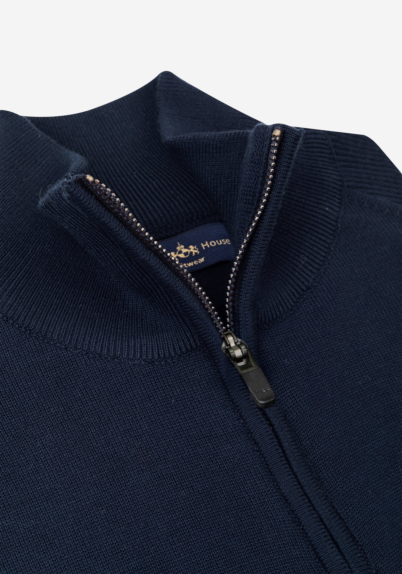 Sapphire Navy Quarter-Zip Cotton Pullover
