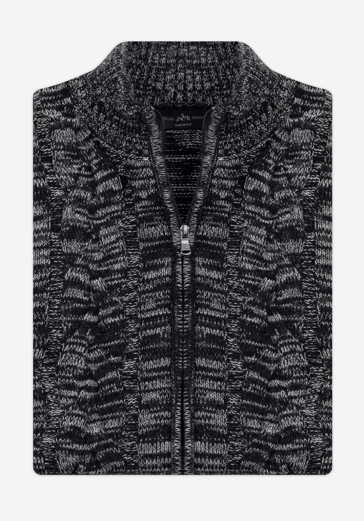 Lunar Grey Braided Zipped Pullover