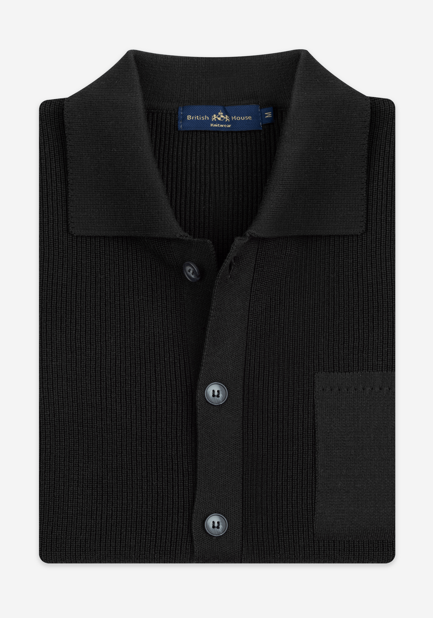 Pitch Black Heavy Knitted Cardigan