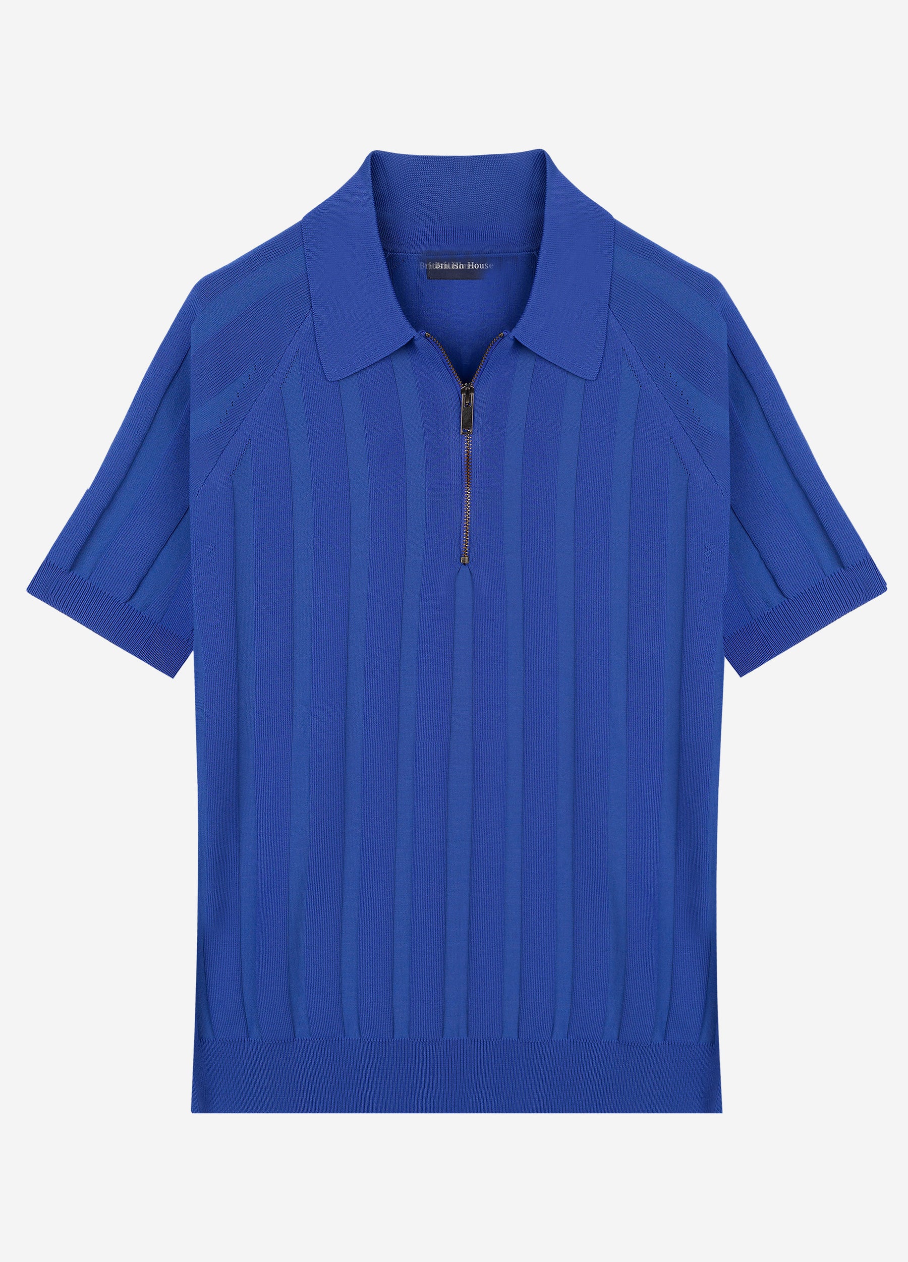 Rich Blue Polyamide Knitted Polo Shirt