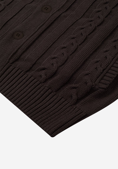 Umber Brown Heavy Knitted Cardigan