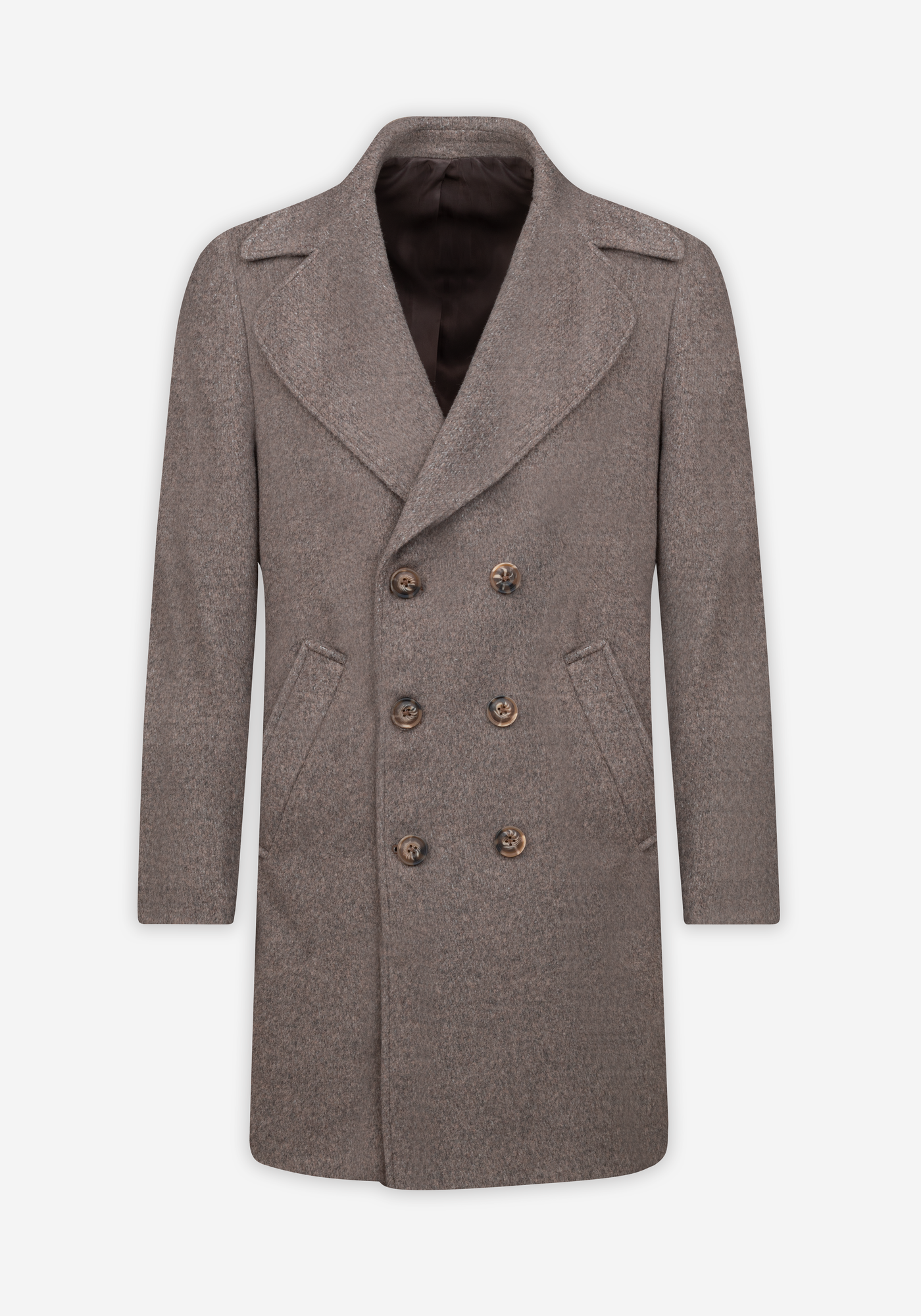 Savanna Beige Double-Breasted Poly Coat