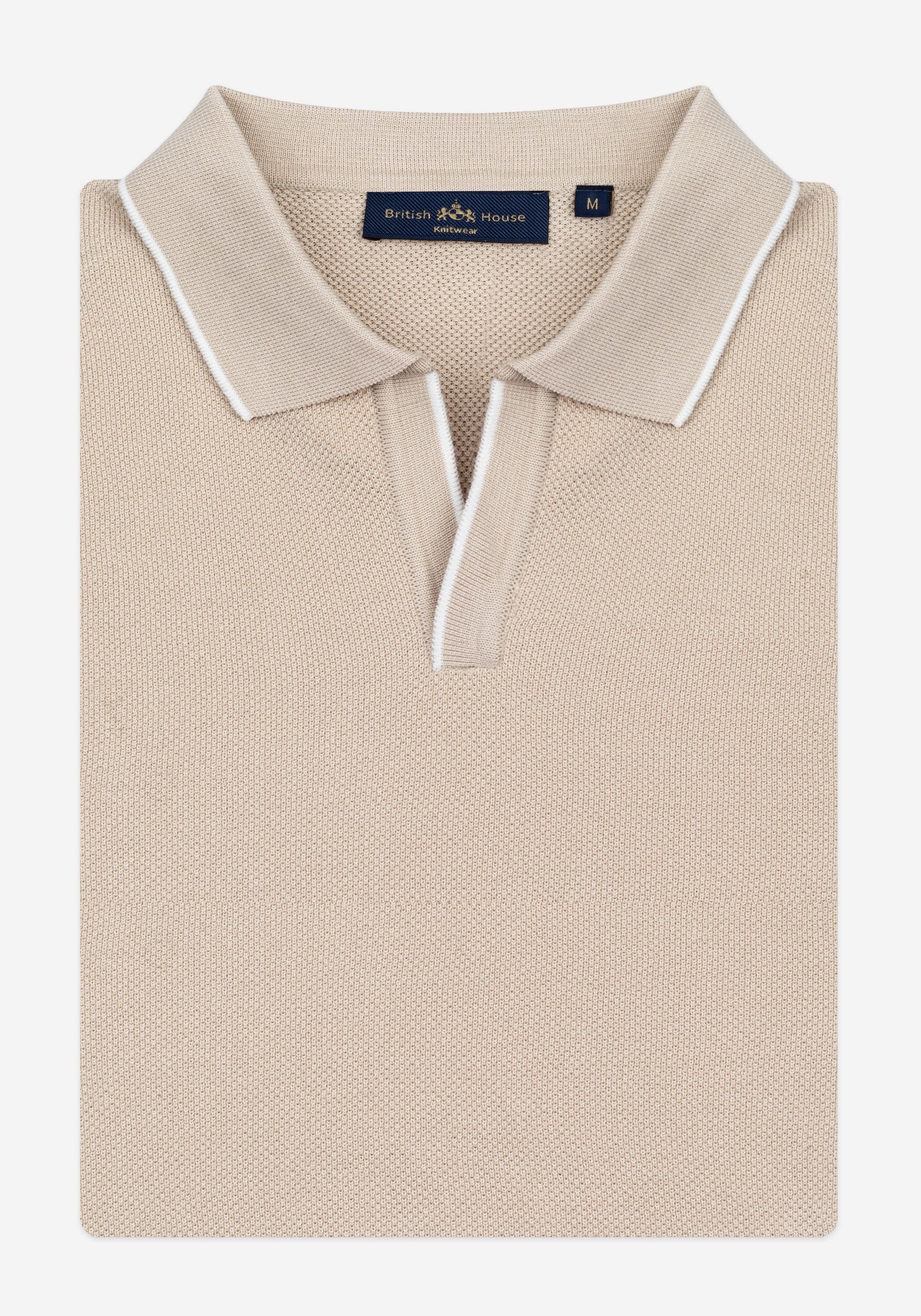 Muse Beige Knitted Polo Shirt