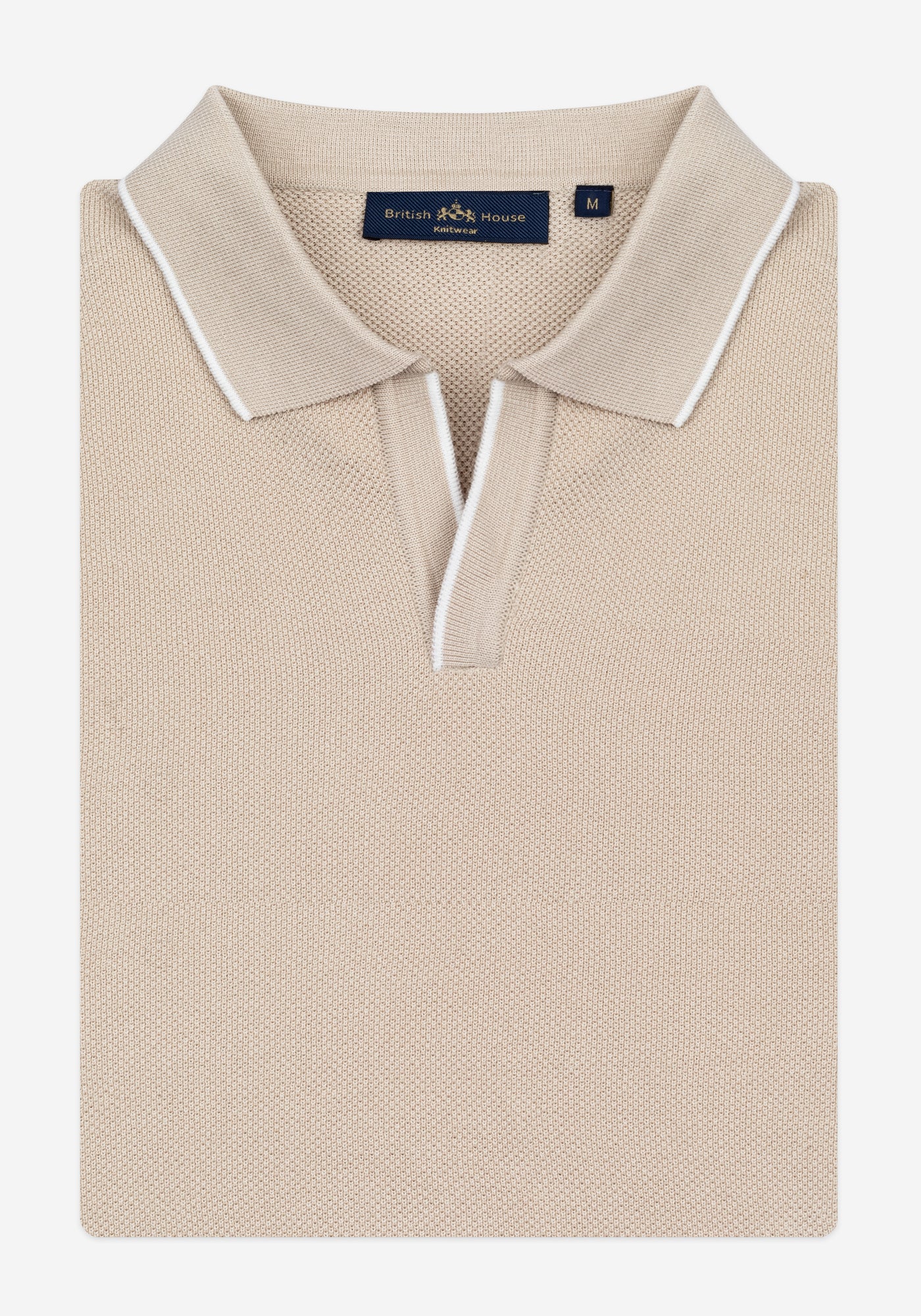 Muse Beige Knitted Polo Shirt
