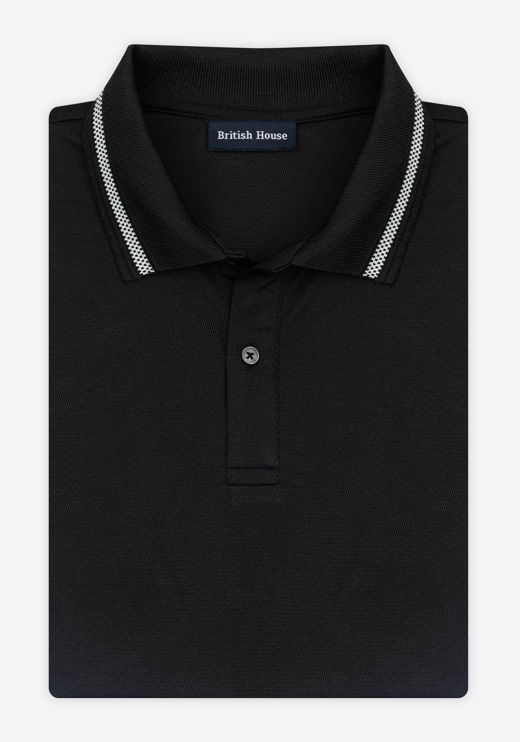 Aurora Black Cotton Polo Shirt