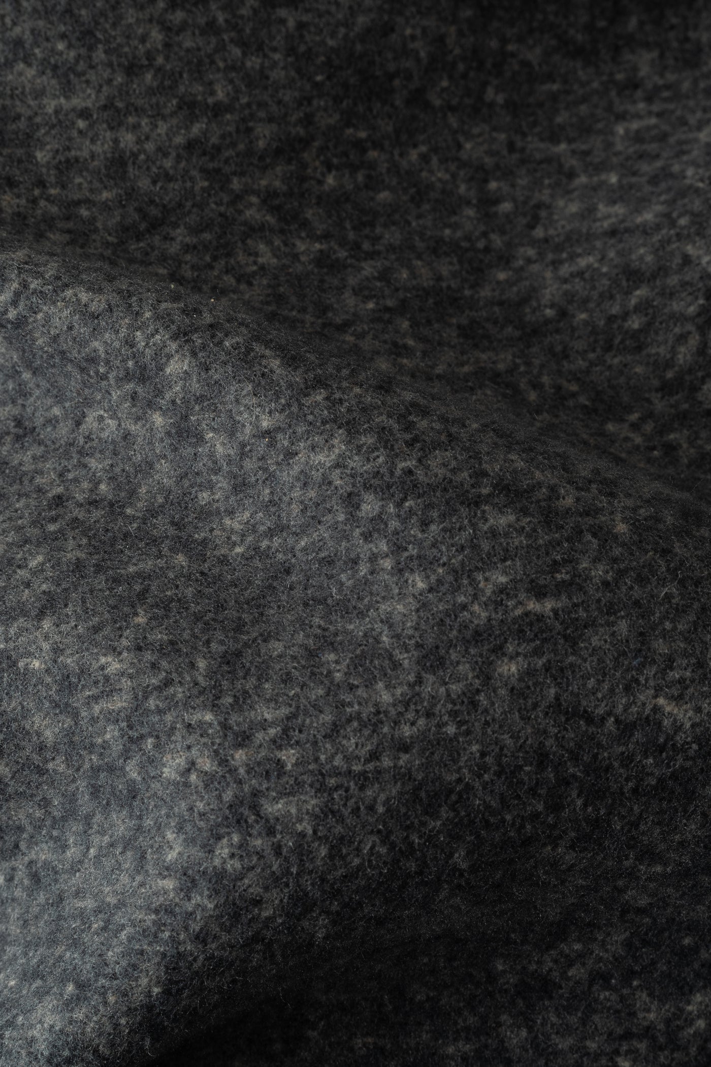 Jet Black Double-Breasted Poly Coat