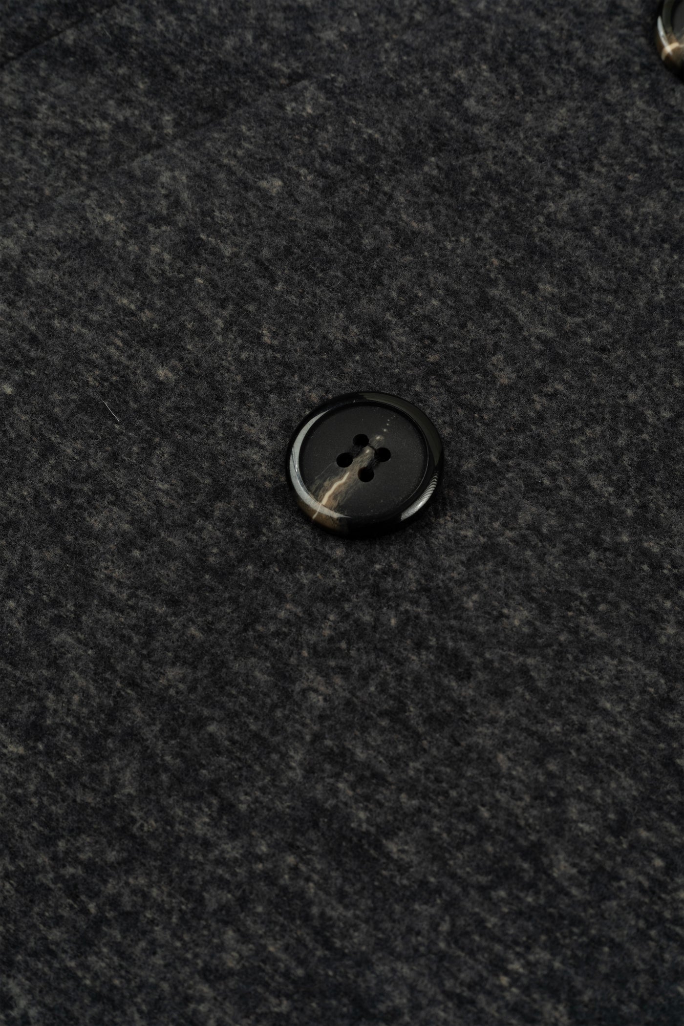 Jet Black Double-Breasted Poly Coat