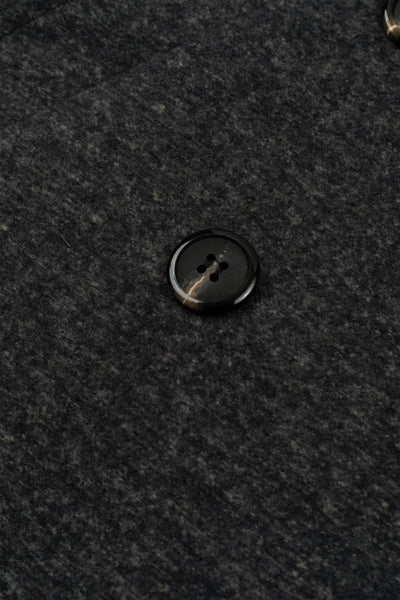 Jet Black Double-Breasted Poly Coat