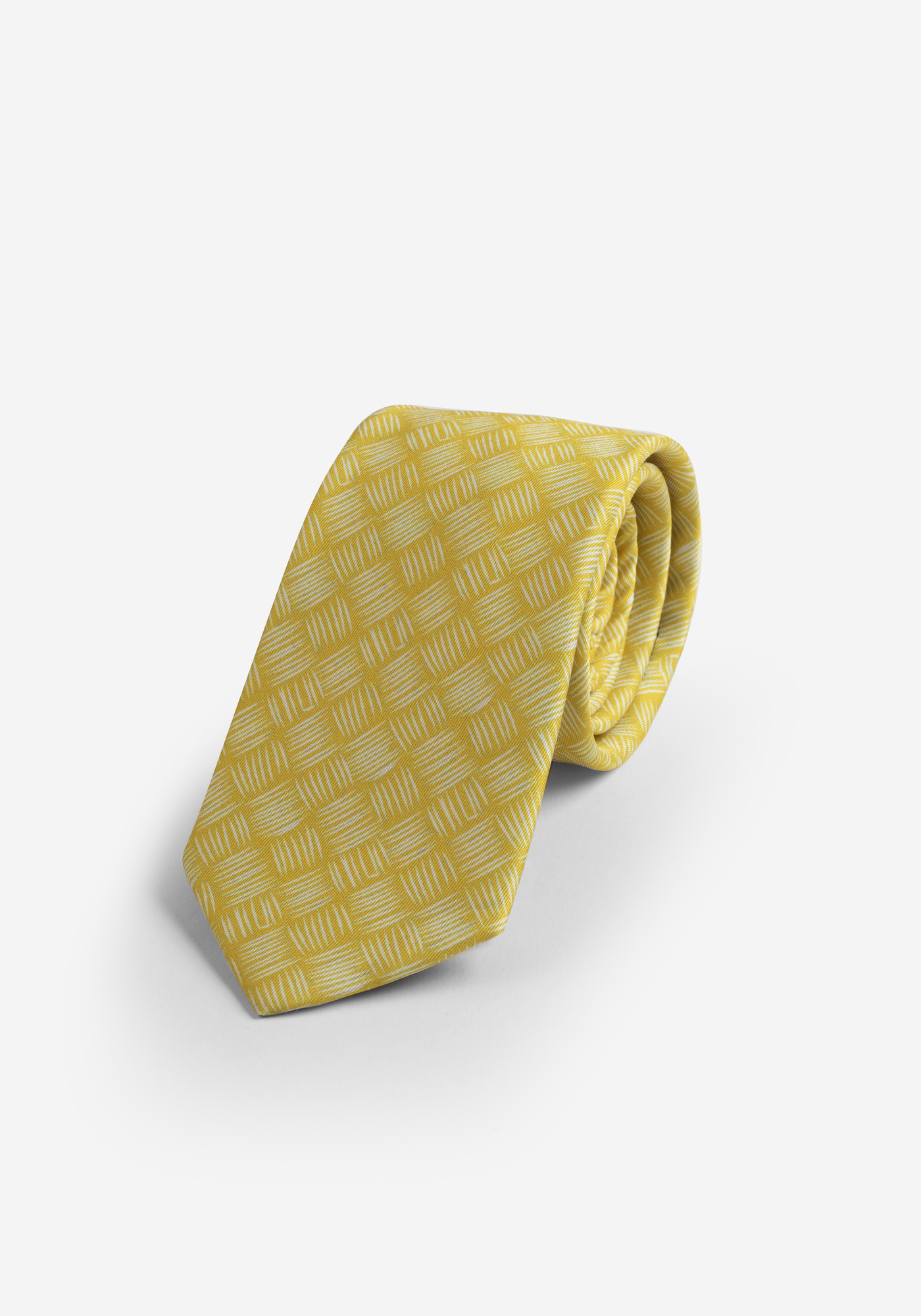 Canary Yellow Print Micro Fiber Tie