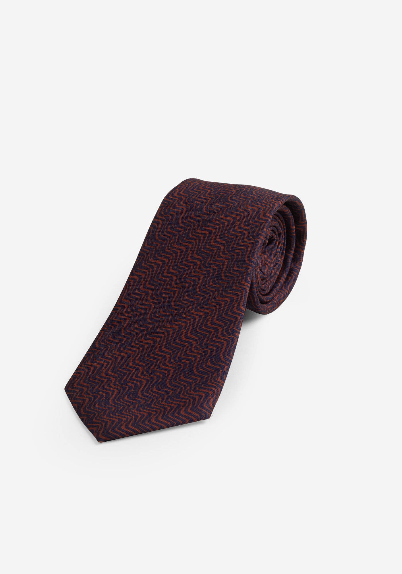 Brick Red Print Micro Fiber Tie