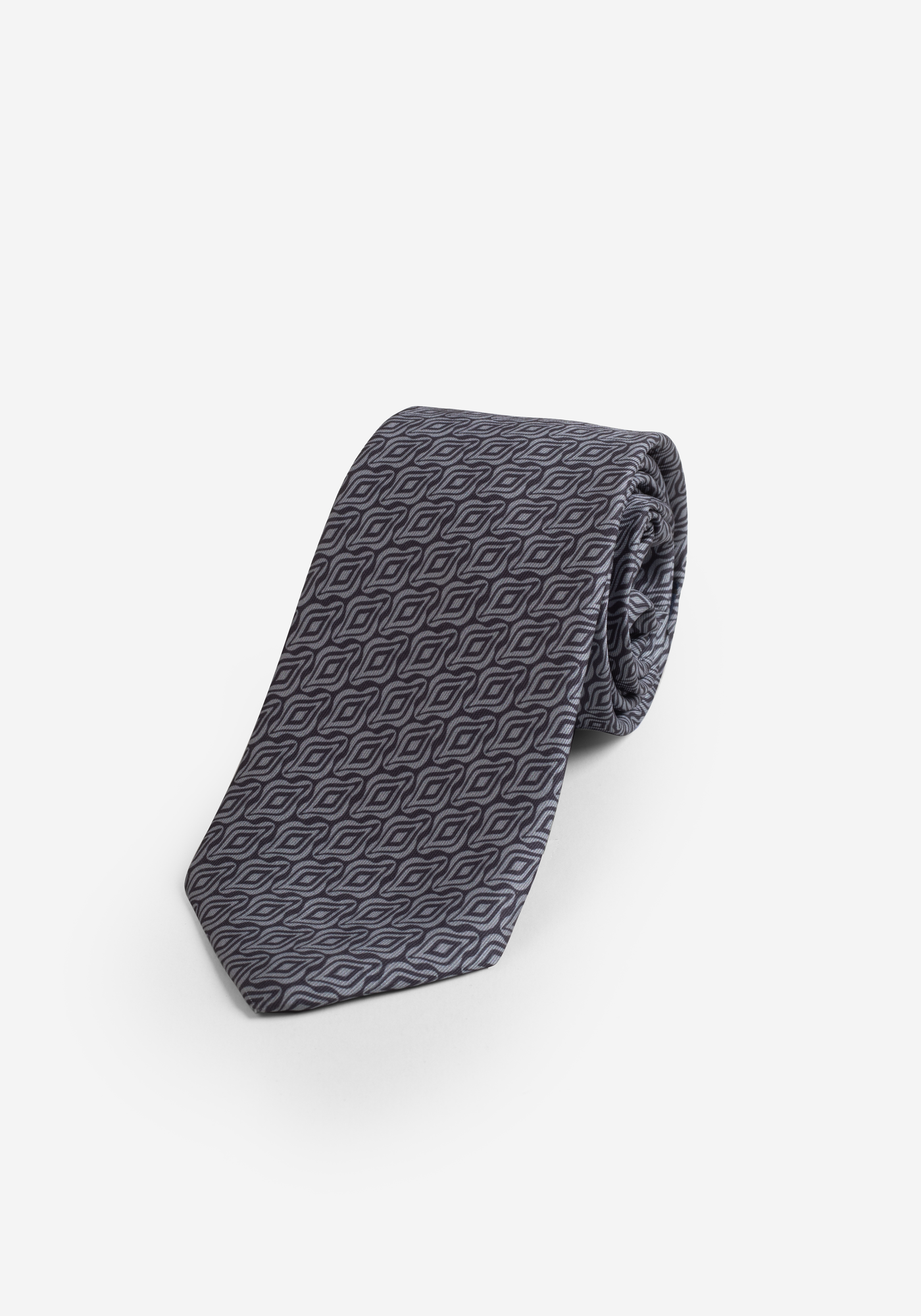 Faded Grey Print Micro Fiber Tie