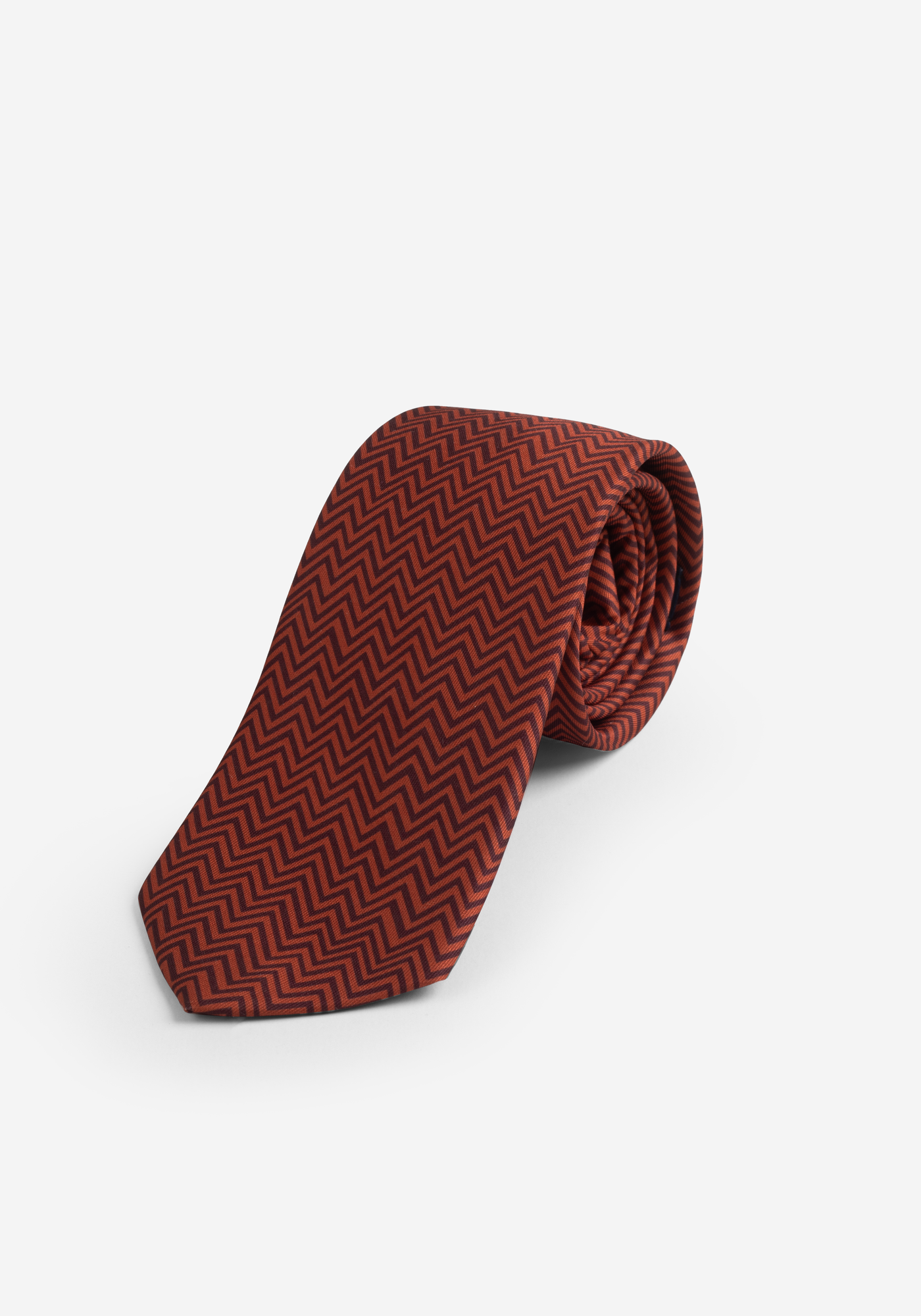 Royal Orange Print Micro Fiber Tie