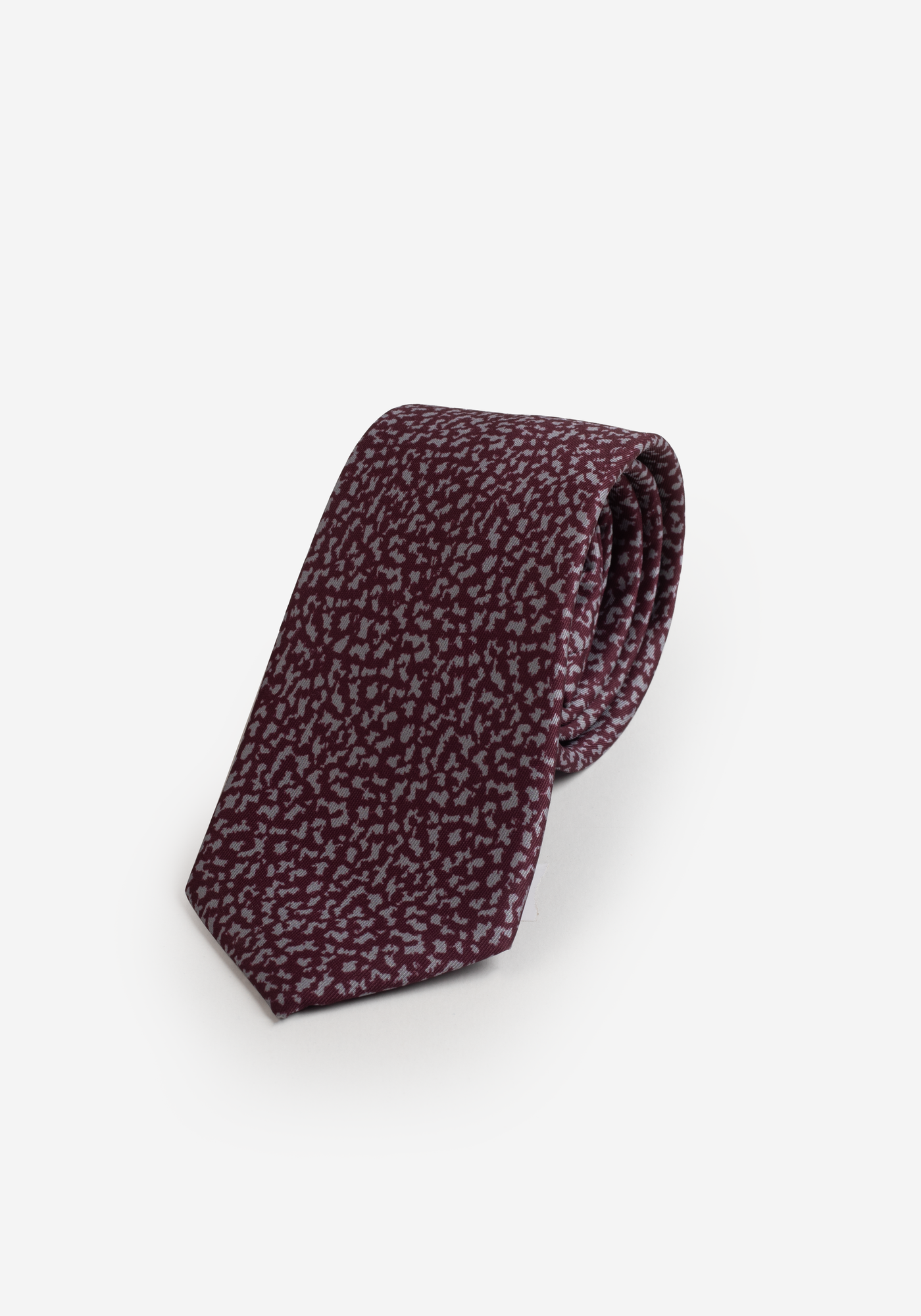 Red Grey Print Micro Fiber Tie