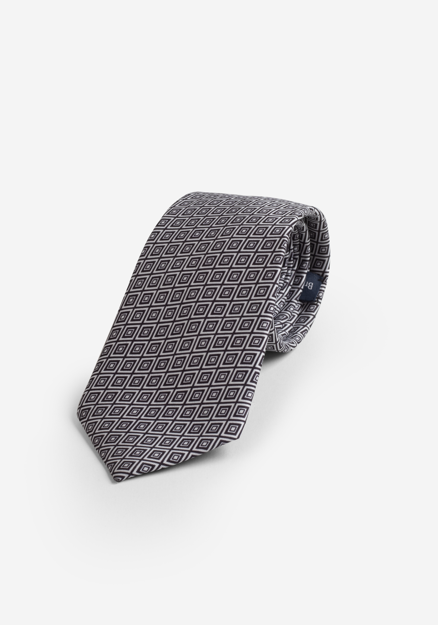 True Black White Micro Fiber Tie