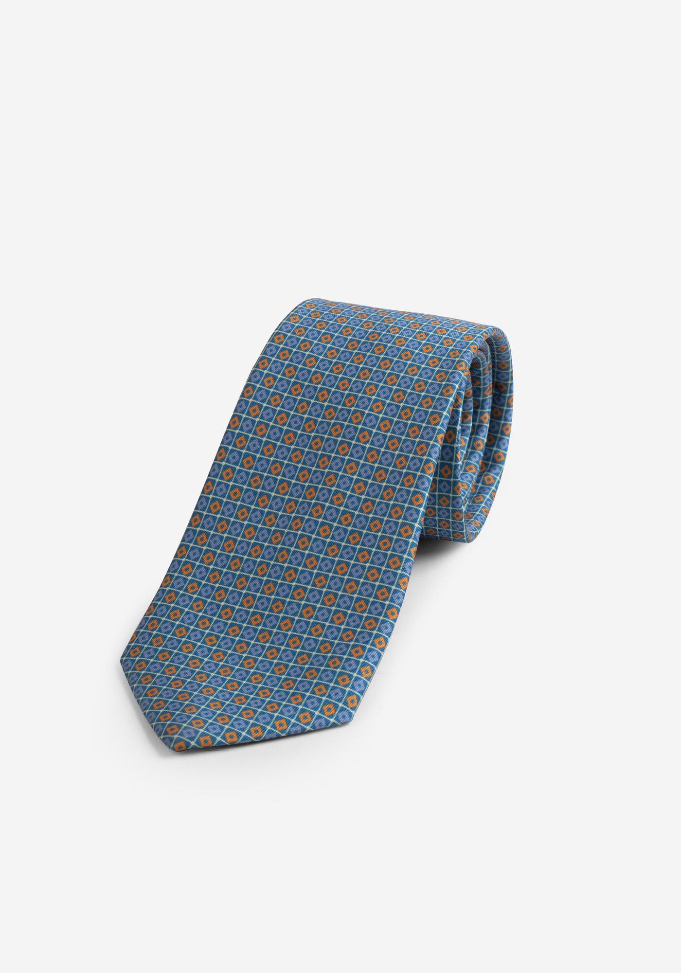 Aqua Blue Print Micro Fiber Tie