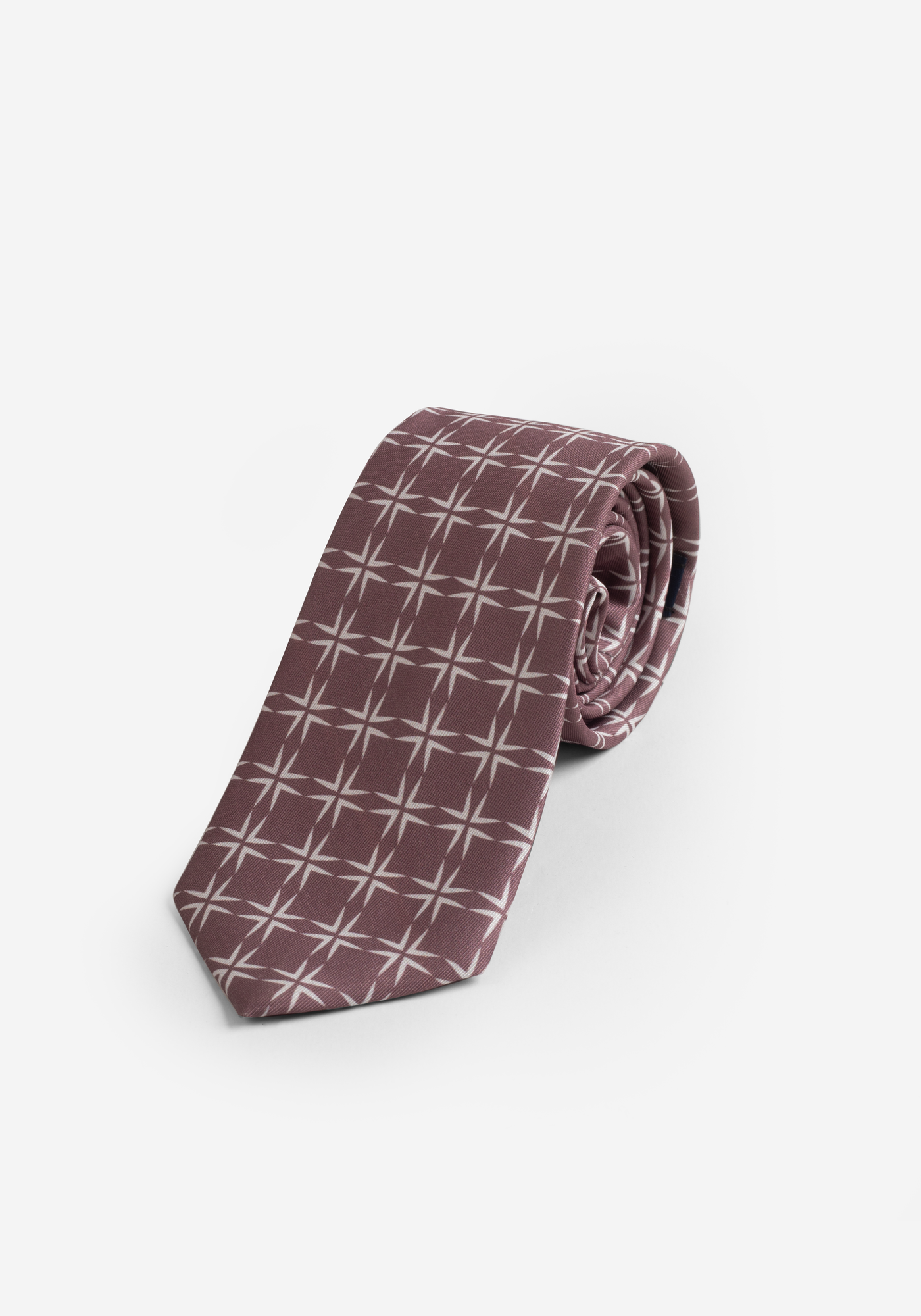 Maroon White Micro Fiber Tie