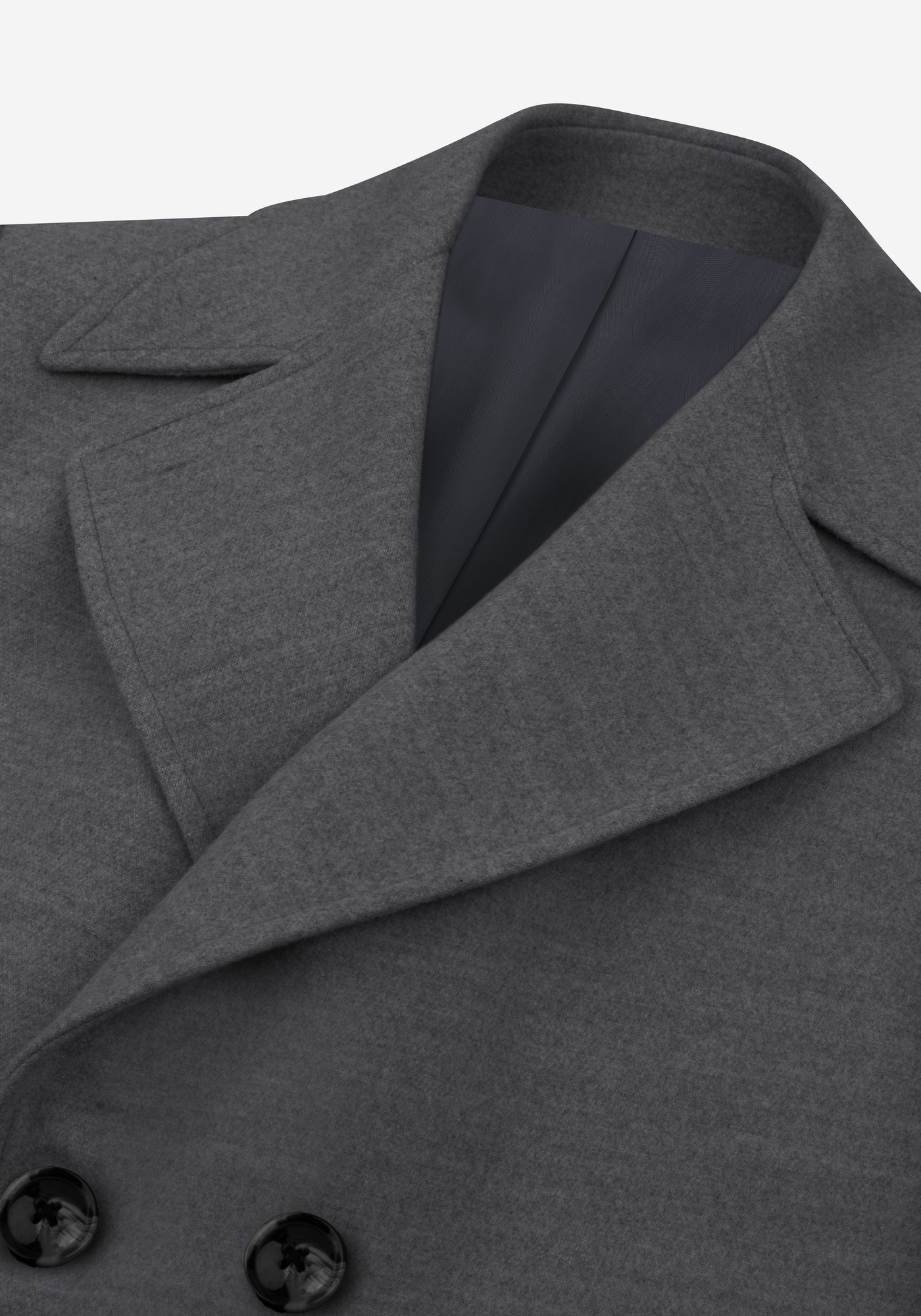 Dim Grey Double-Breasted Poly Coat