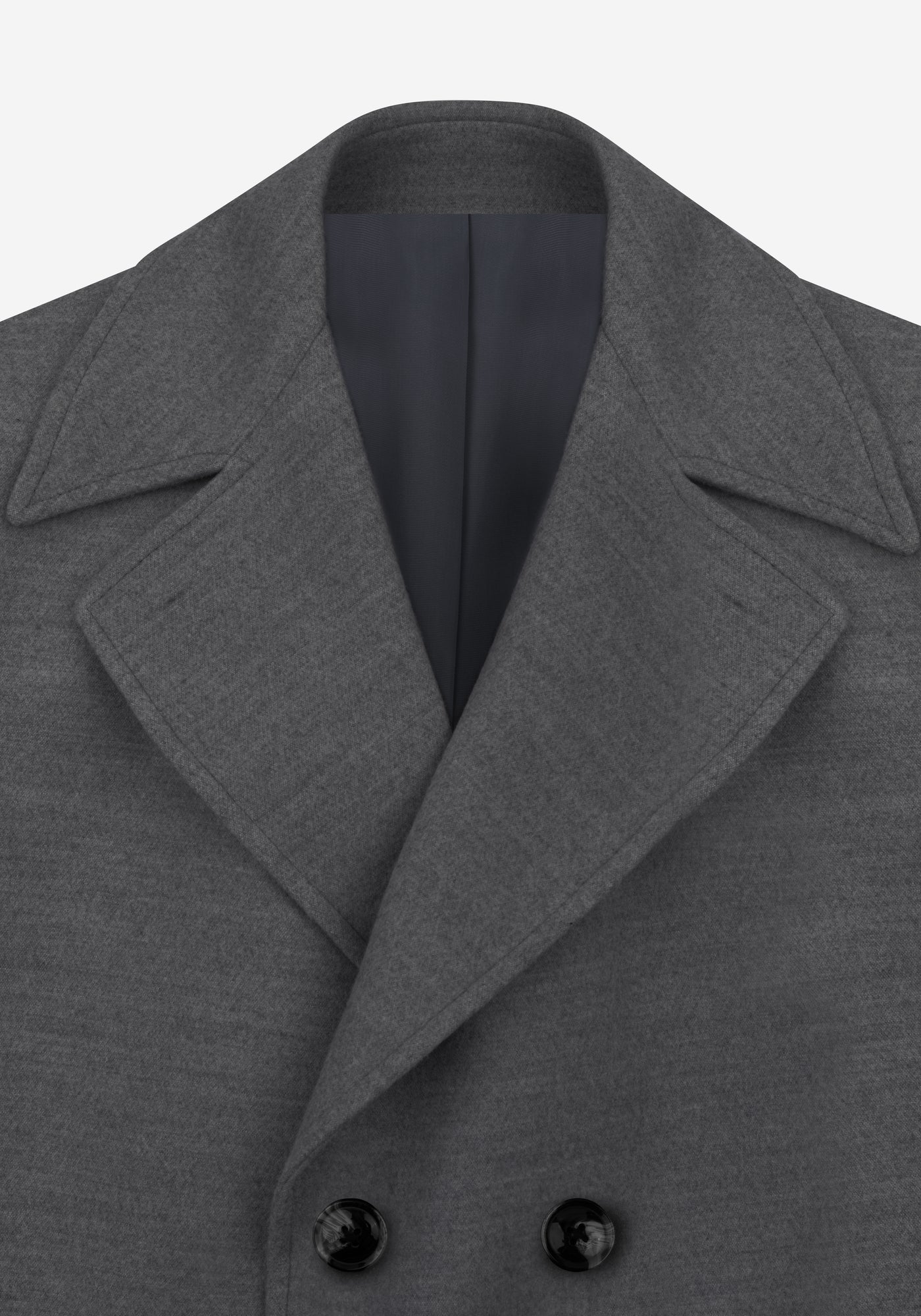 Dim Grey Double-Breasted Poly Coat