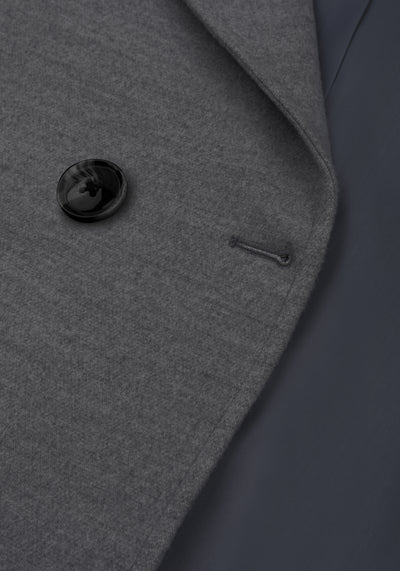 Dim Grey Double-Breasted Poly Coat