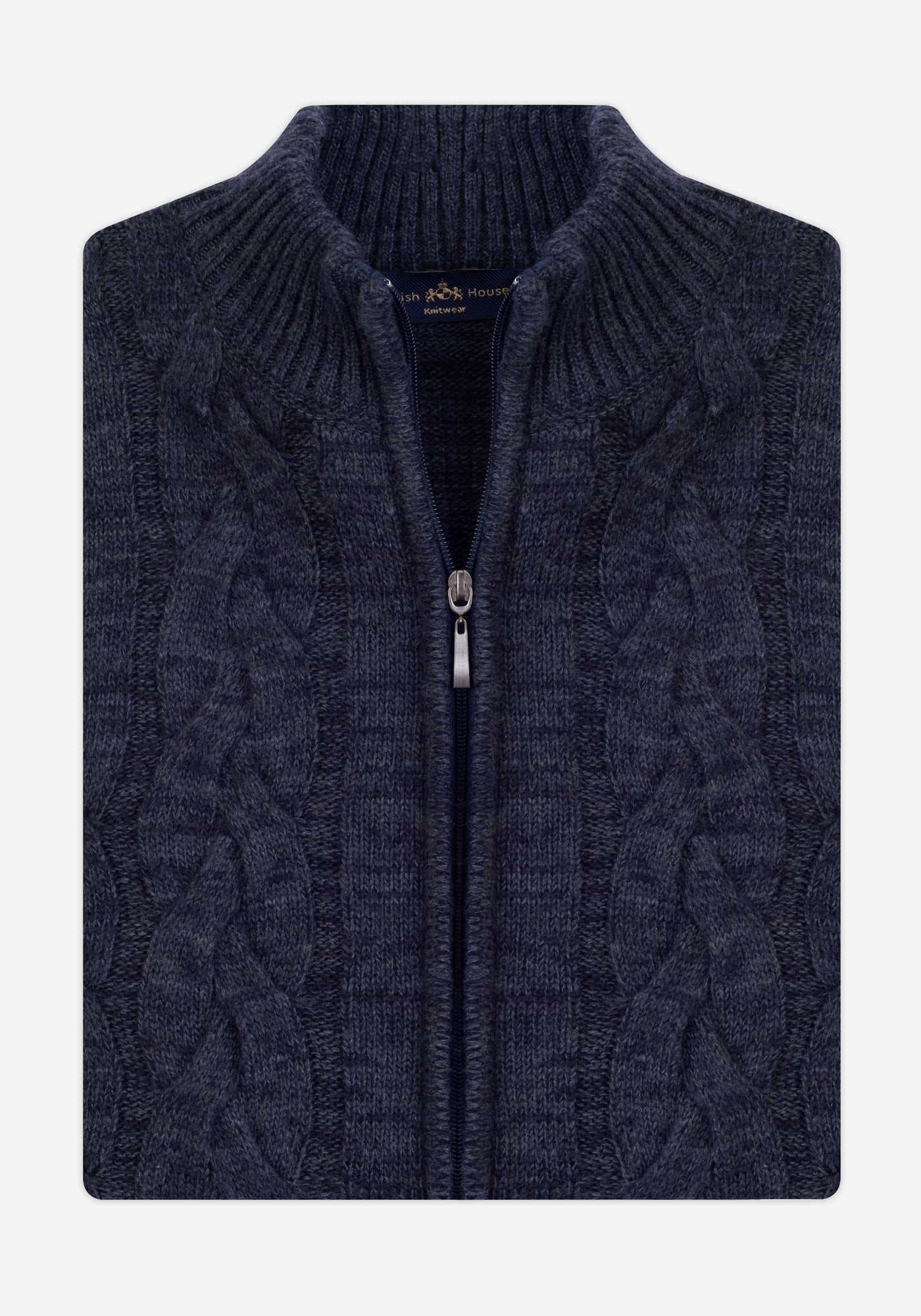 Slate Blue Braided Zipped Pullover