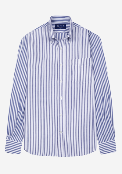 Indigo Blue Stripe Oxford Shirt
