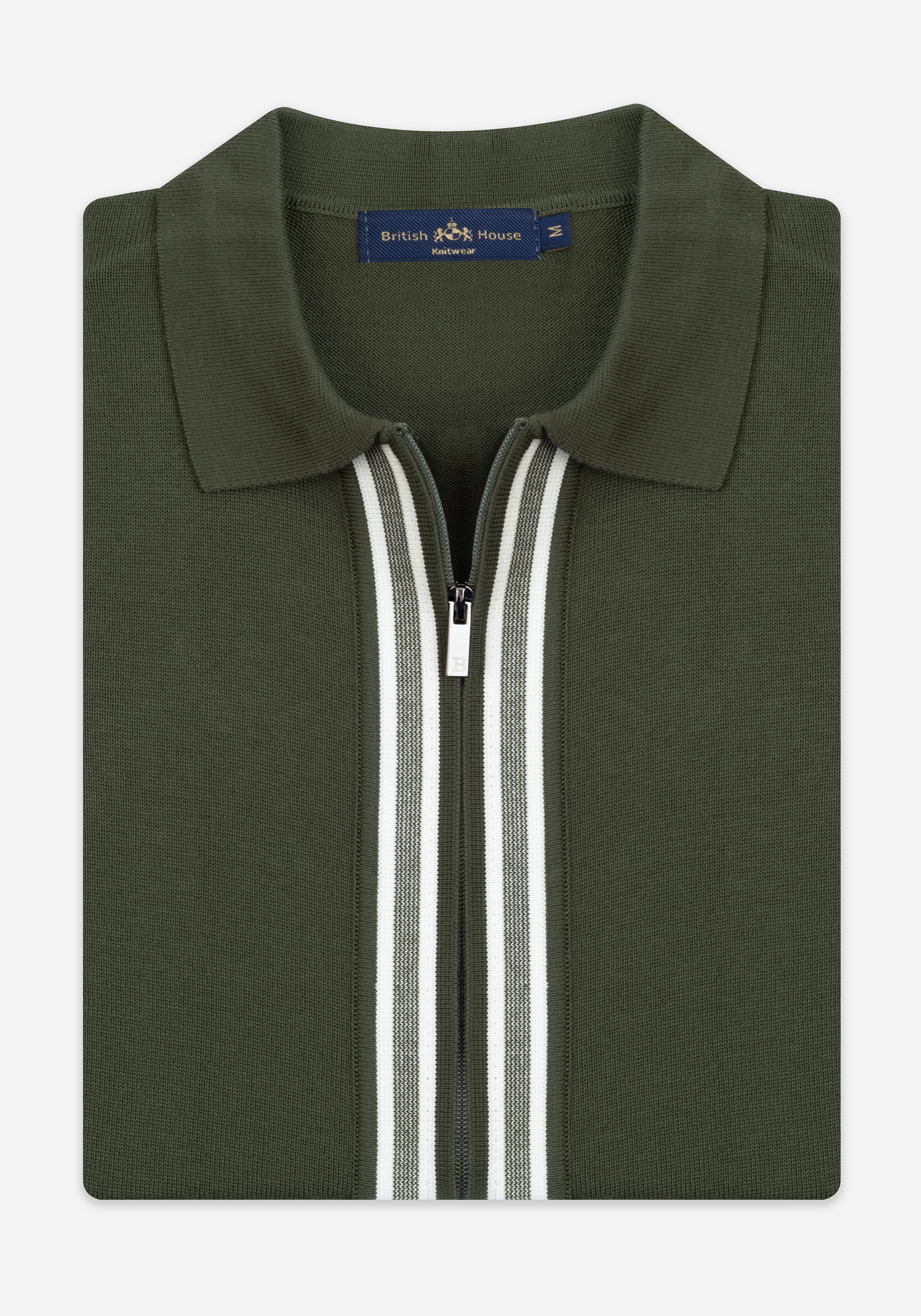 Dim Olive Zip Cotton Pullover