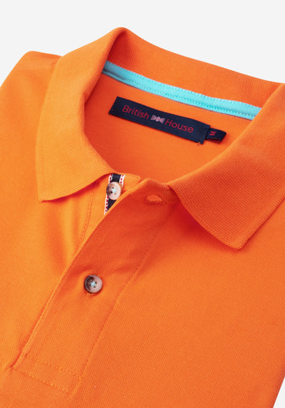 Royal Orange Cotton Polo Shirt