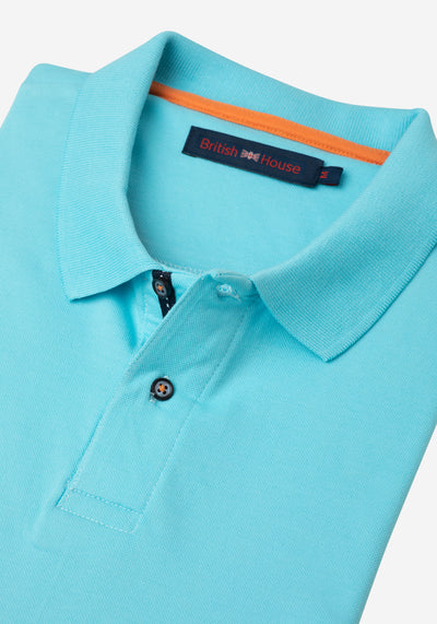 Light Turquoise Cotton Polo Shirt