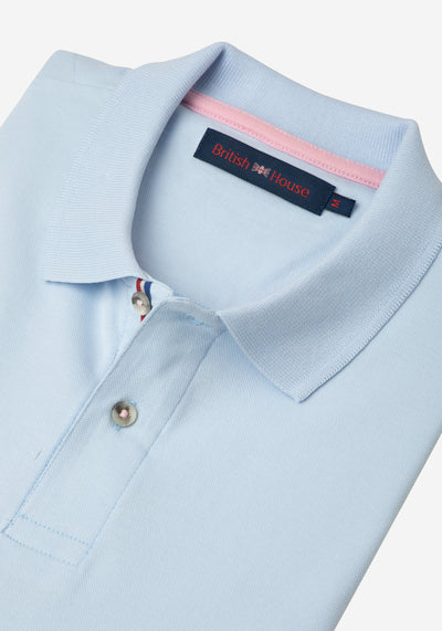 Light Powdered Blue Cotton Polo Shirt