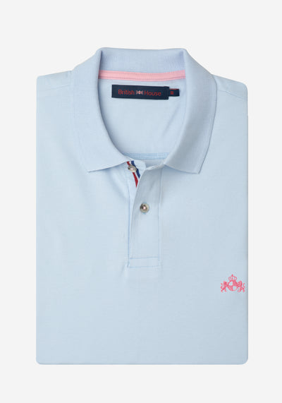 Light Powdered Blue Cotton Polo Shirt
