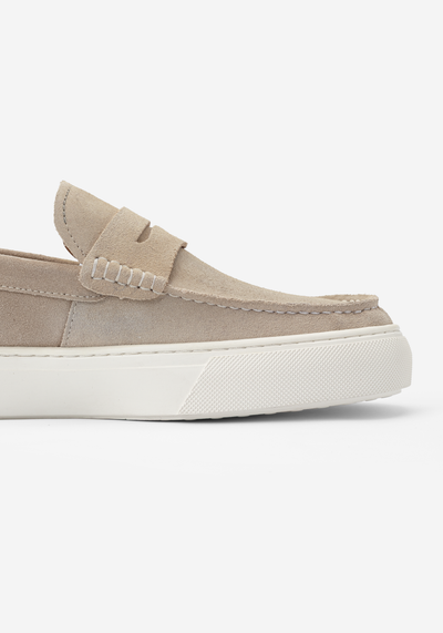 Stone Beige Suede Loafer