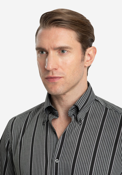 Slate Black Stripe Oxford Shirt