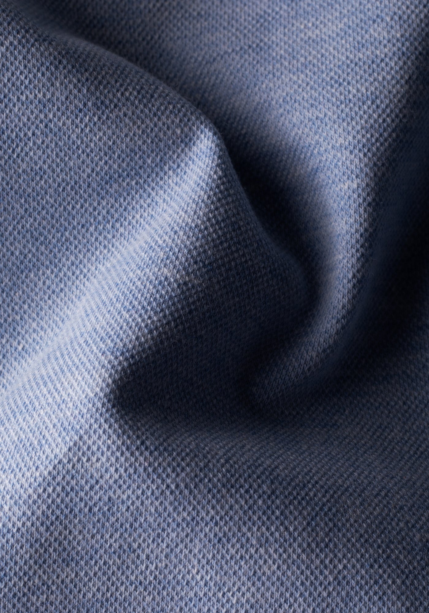 Powder Blue Cotton Polo Shirt - Long Sleeve