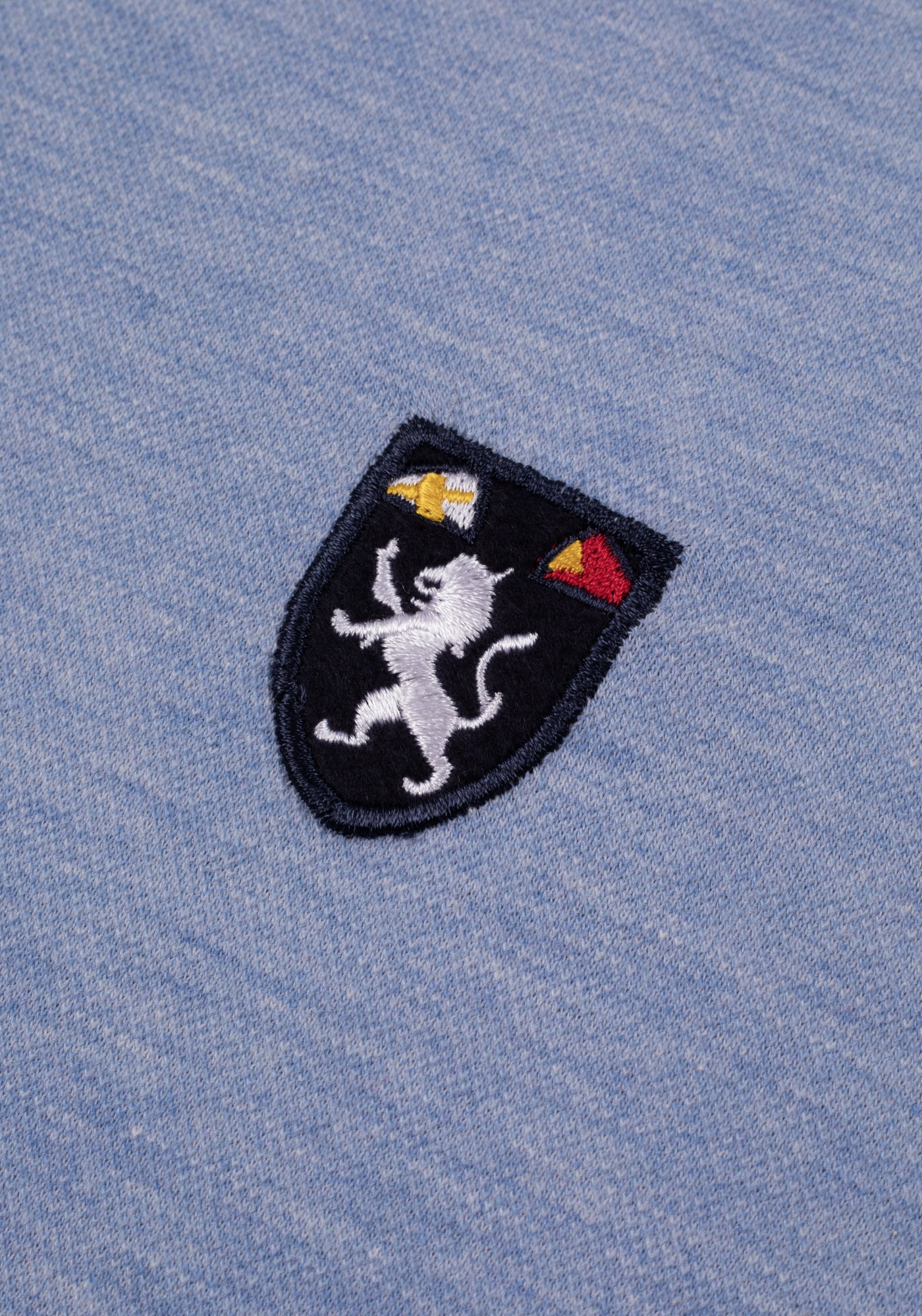 Powder Blue Cotton Polo Shirt - Long Sleeve