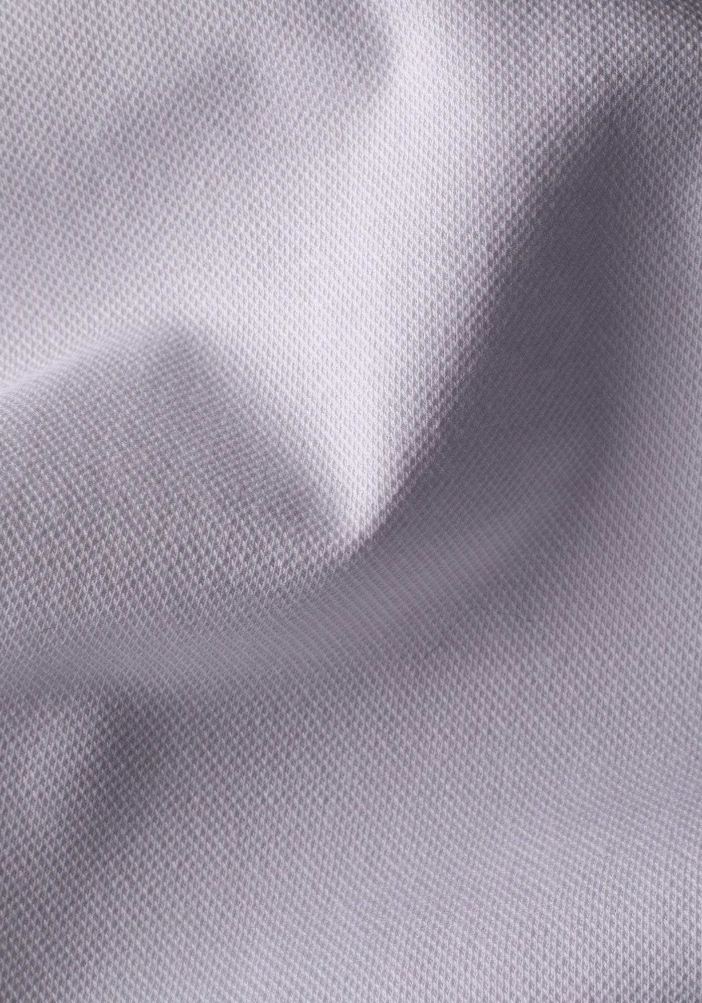 Crystal White Cotton Polo Shirt - Long Sleeve
