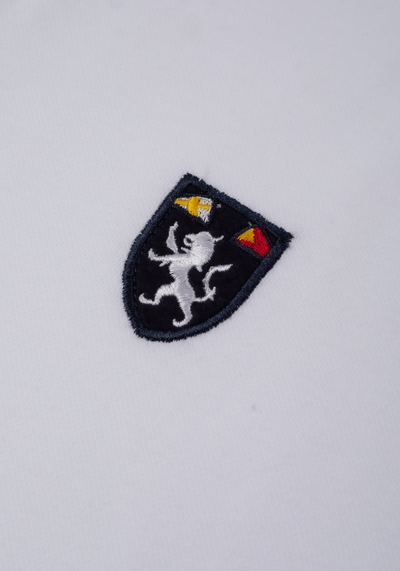 Crystal White Cotton Polo Shirt - Long Sleeve
