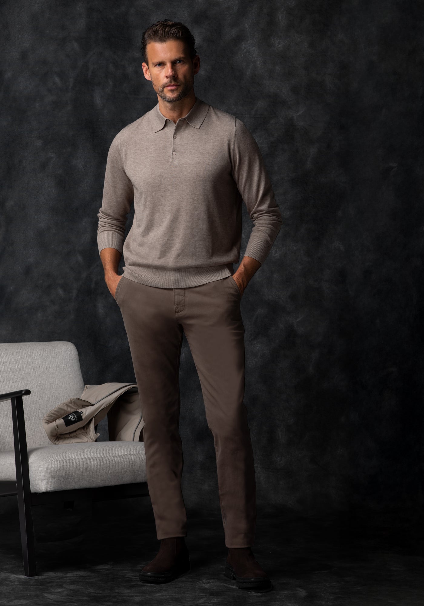 Timber Beige Merino Wool Blend Pullover