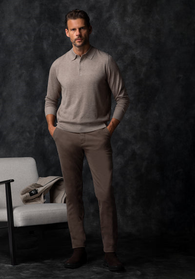 Timber Beige Merino Wool Blend Pullover