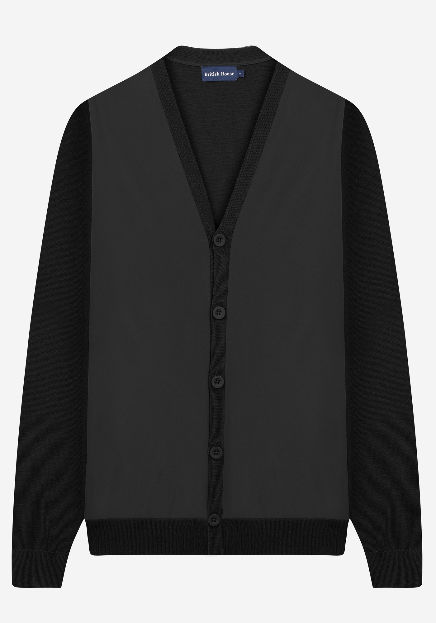 Carbon Black Polyamide Cardigan