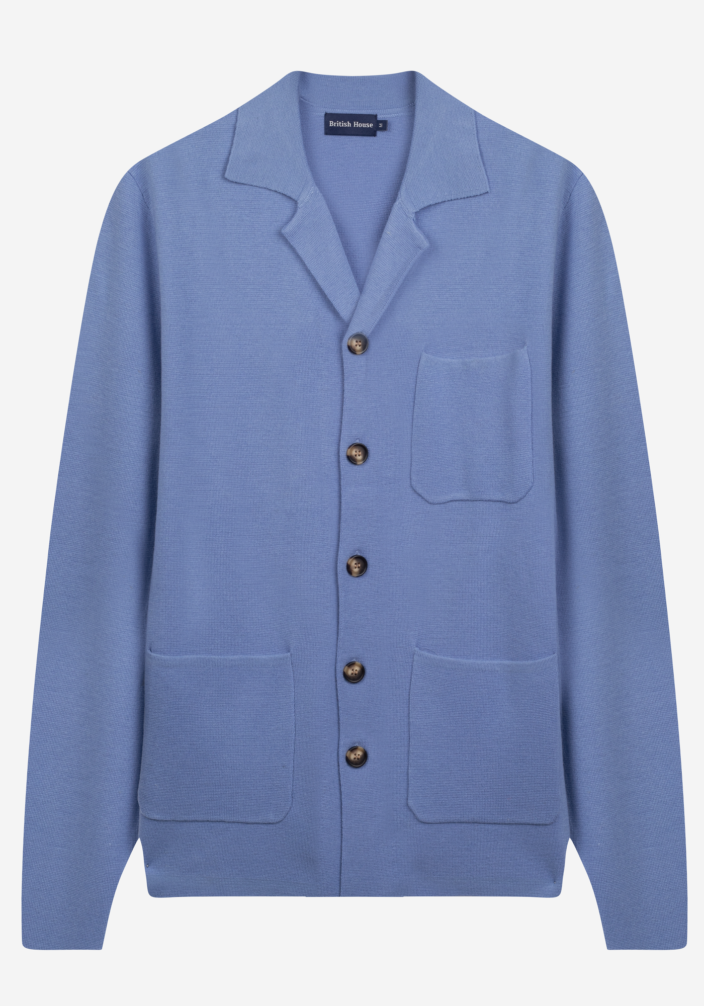 Powder Blue Merino Wool Blend Cardigan