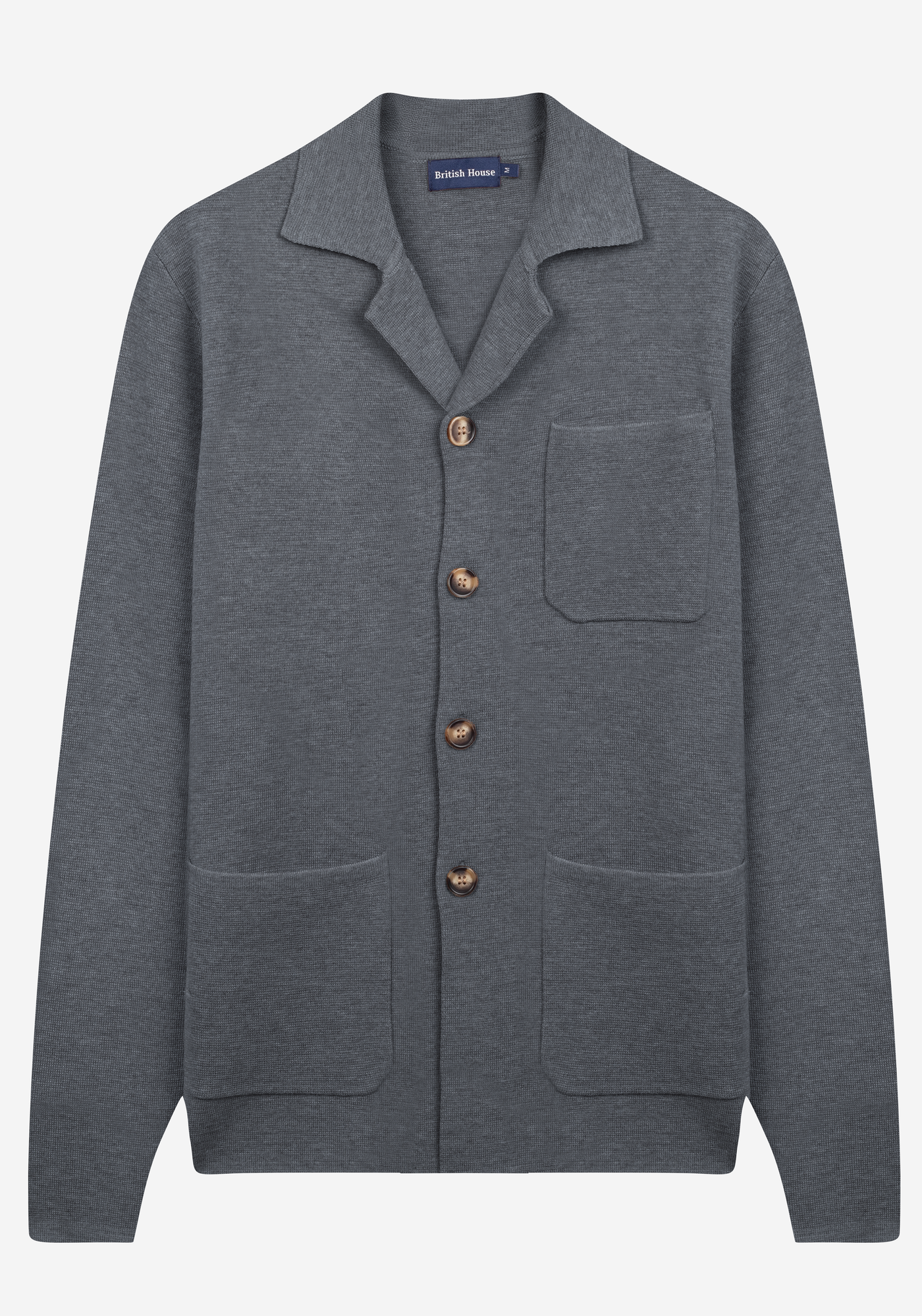 Eclipse Grey Merino Wool Blend Cardigan