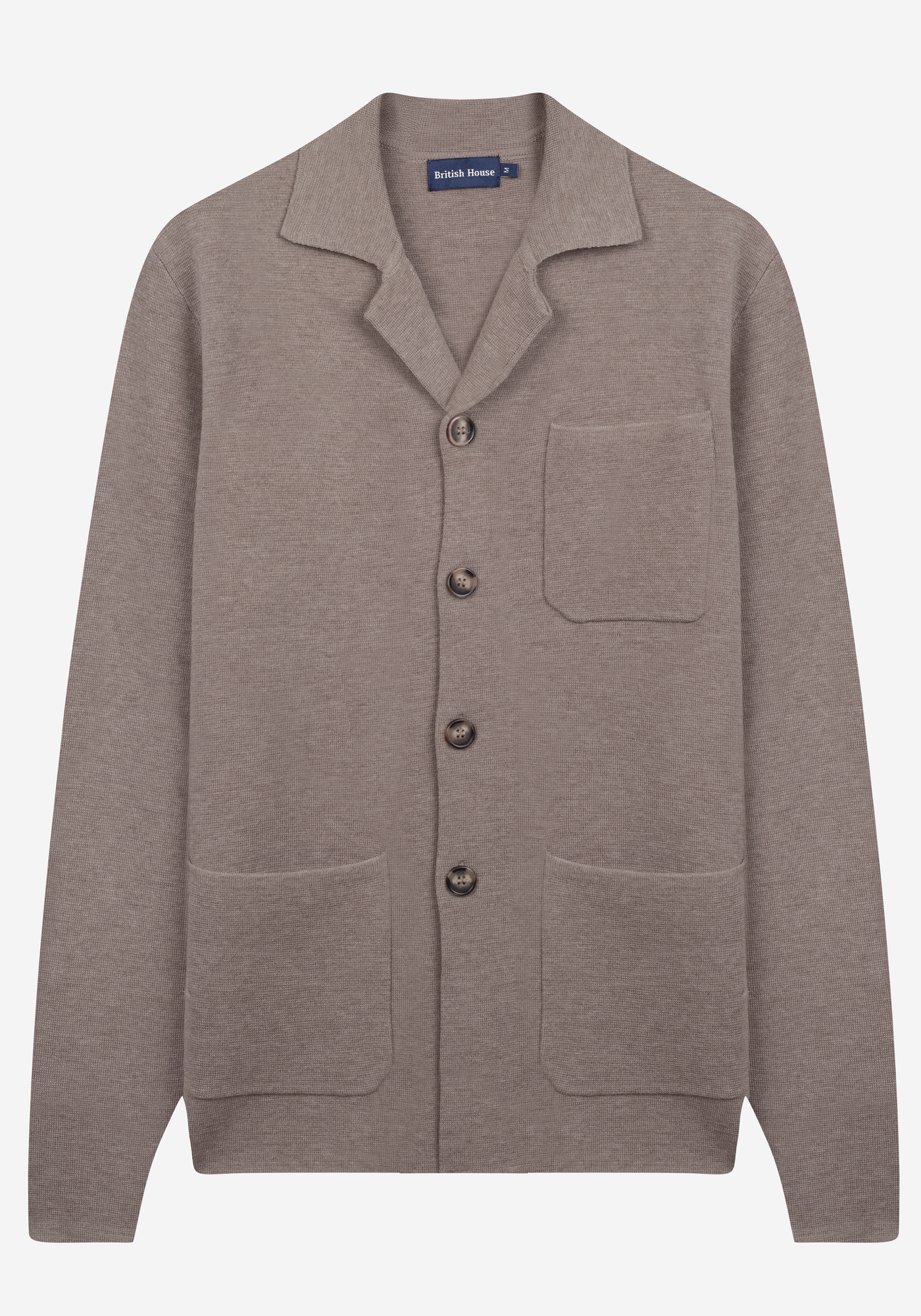 Dune Beige Merino Wool Blend Cardigan