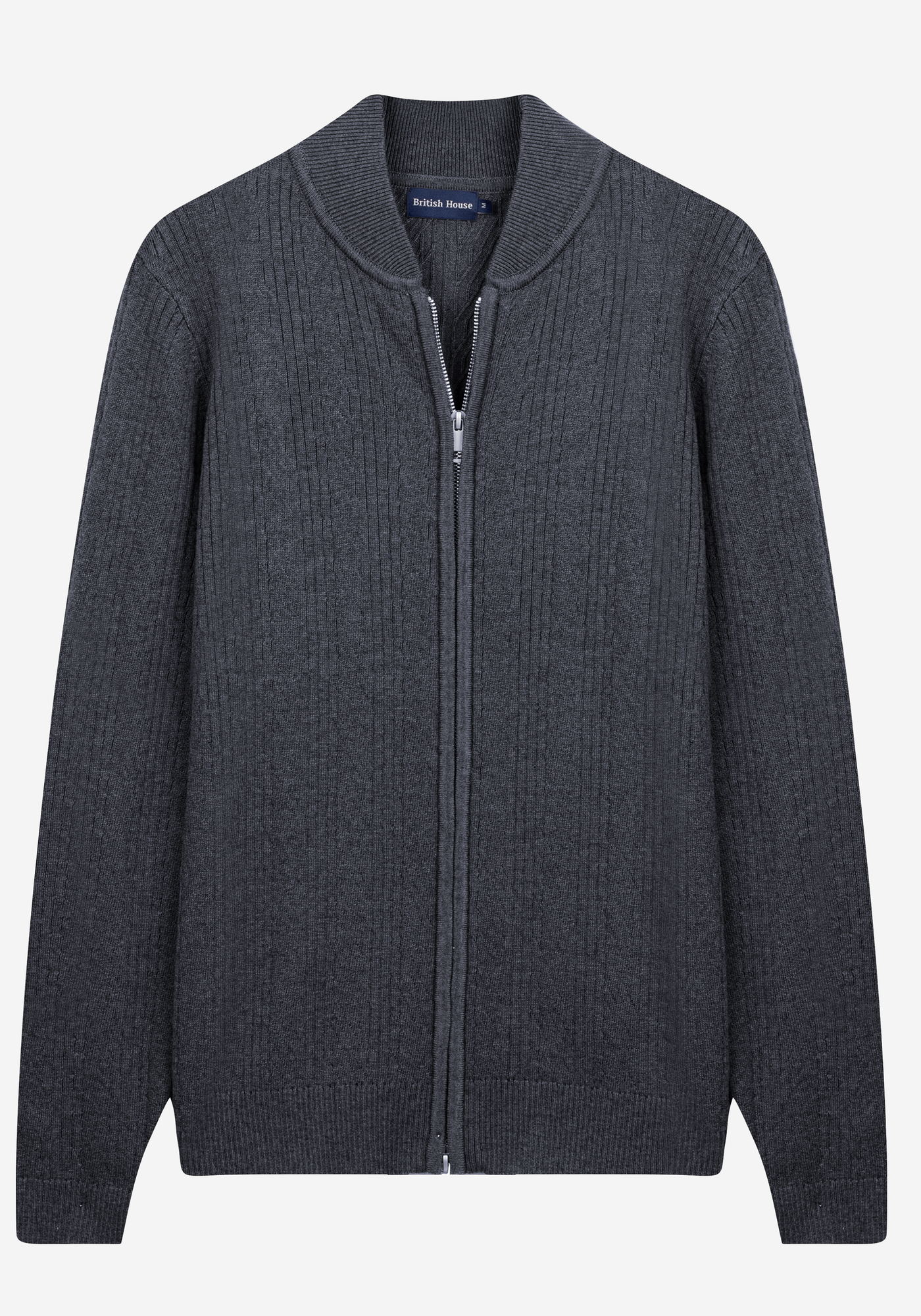Raven Grey Double-Zipped Merino Wool Blend Pullover