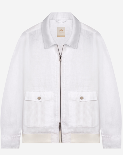 Tan Beige Pure Linen Double-Zip Jacket – British House