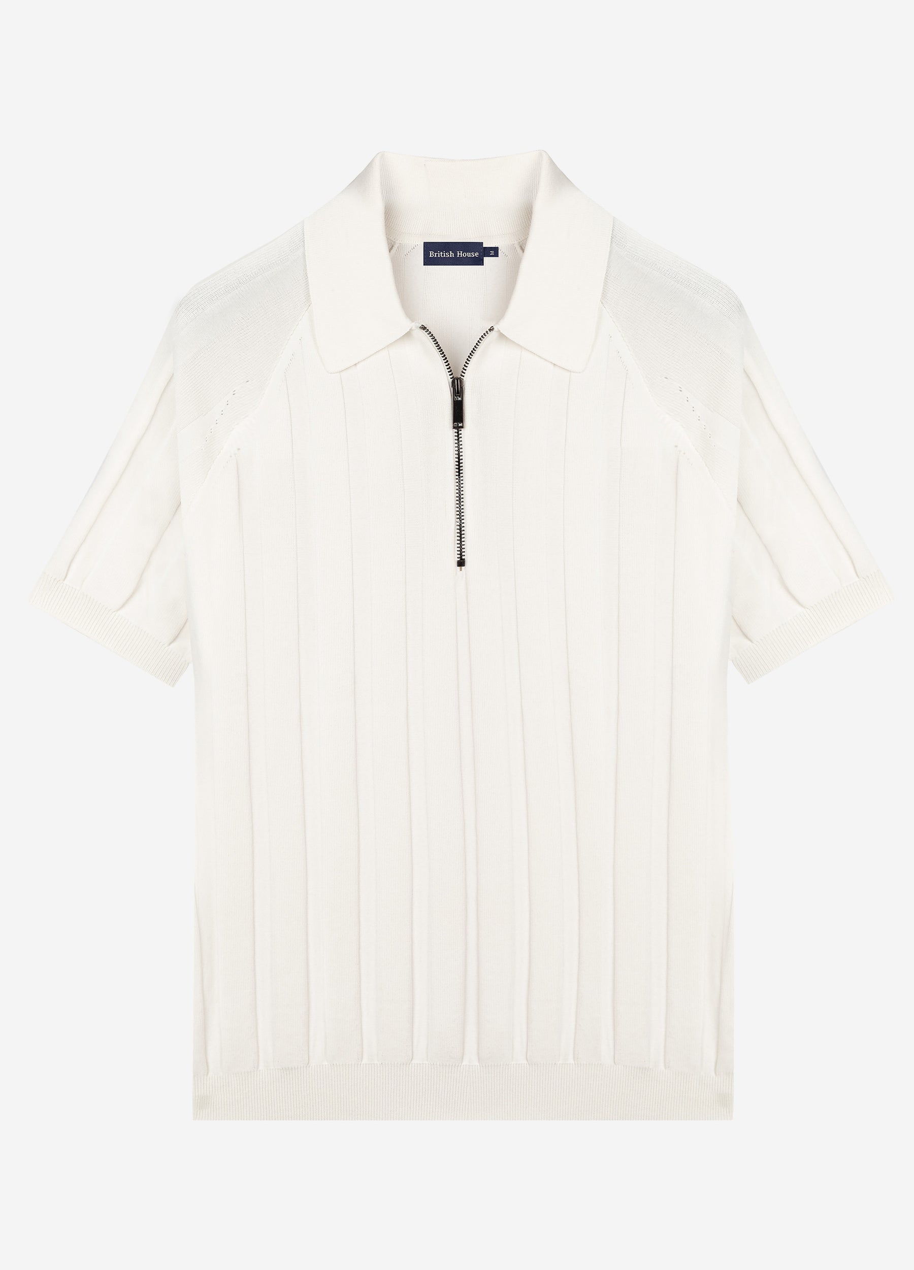 Misty White Polyamide Knitted Polo Shirt