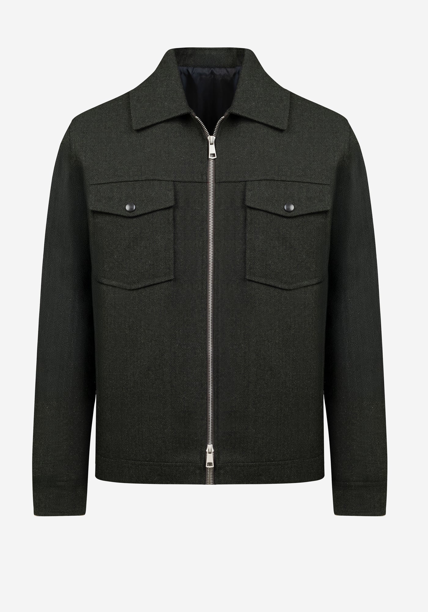 Canyon Olive Wool-Blend Bomber Jacket