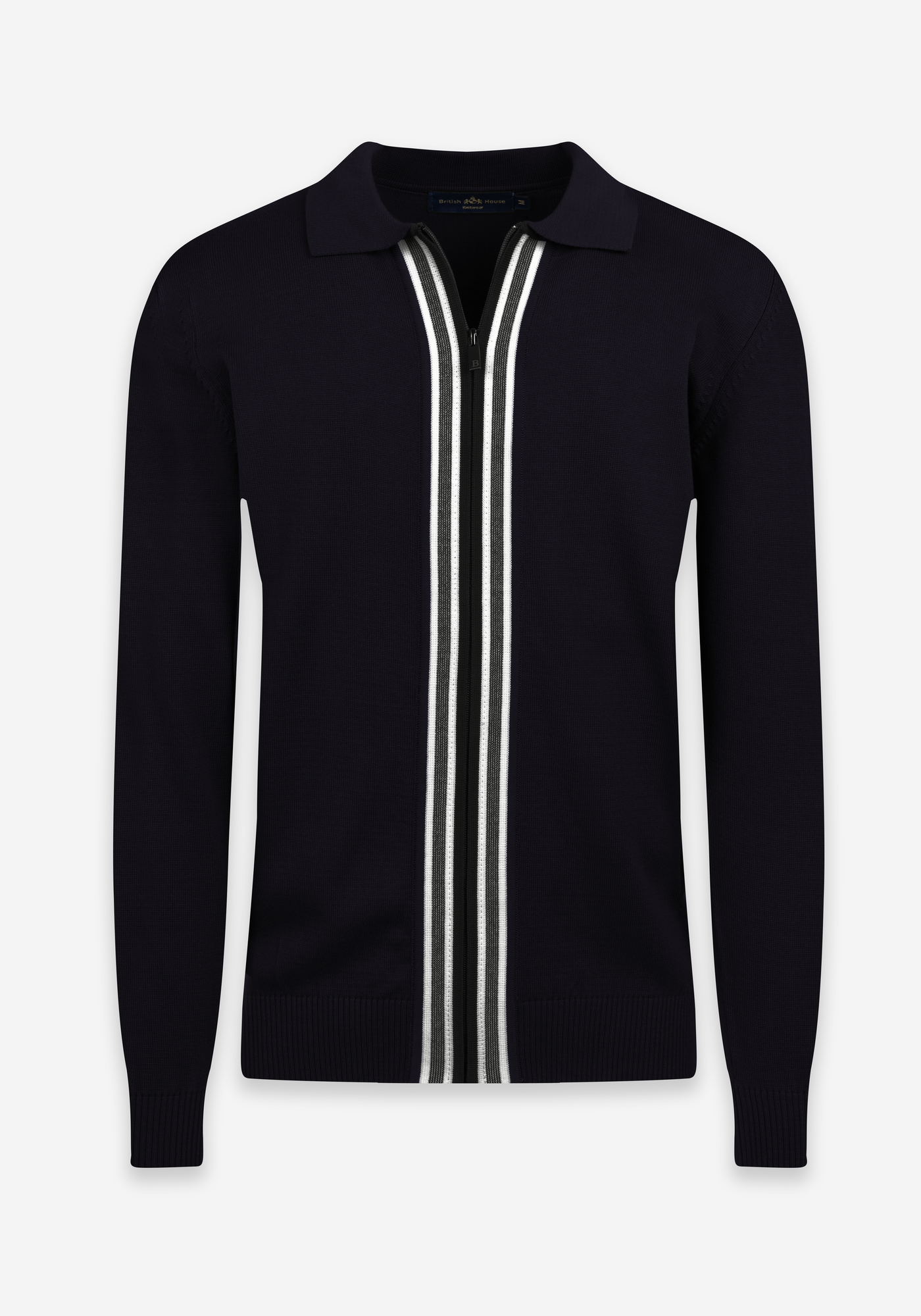 Stellar Black Zip Cotton Pullover
